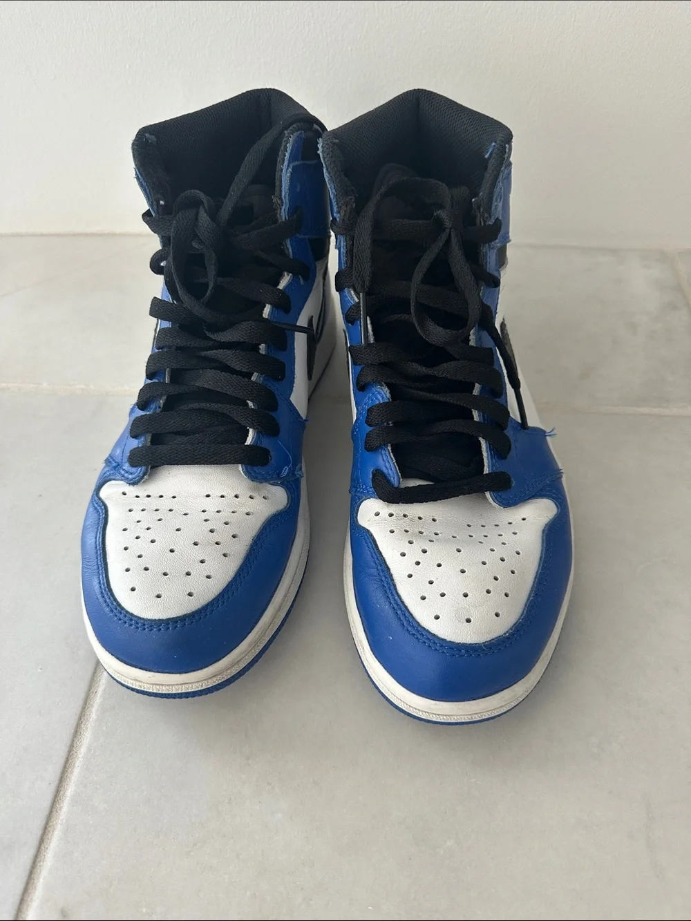 Jordan Men’s High-Top Sneakers in Royal Blue, White, and Black